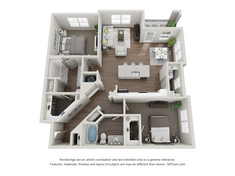 Talus Flats Apartments B3 Floor Plan